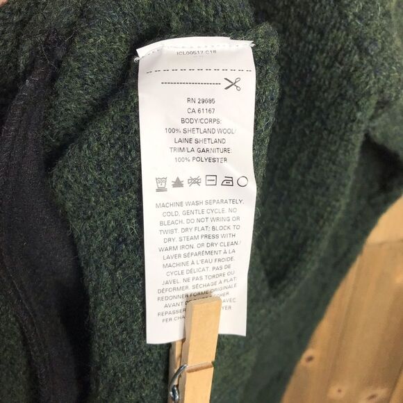 Pendleton Mens Green 100% Shetland Wool Full Zip Sweater Size XL - Picture 10 of 16